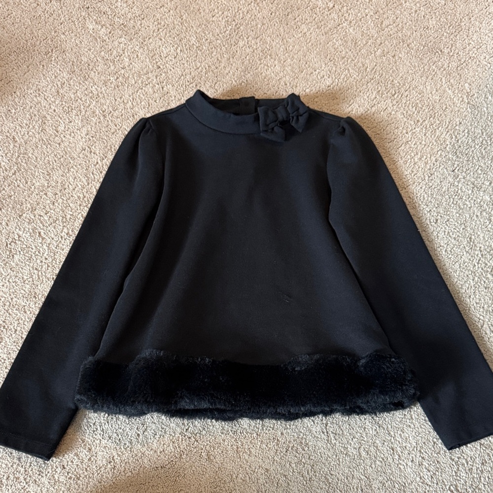 Janie and Jack Black Long Sleeve Top with Bow